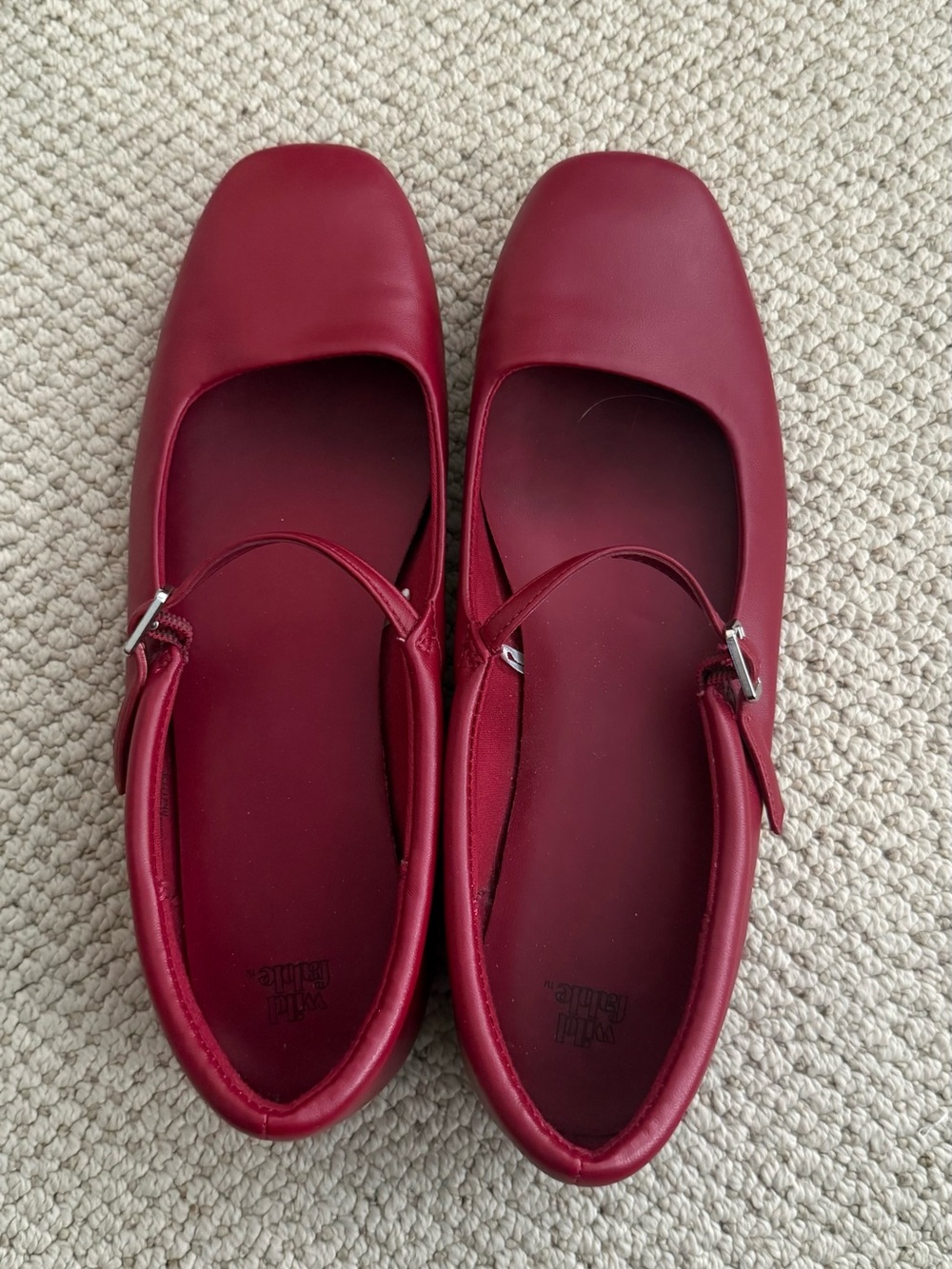 Women's Red Mary Jane Flats
